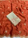 Desert Rose Embroidery Work Saree